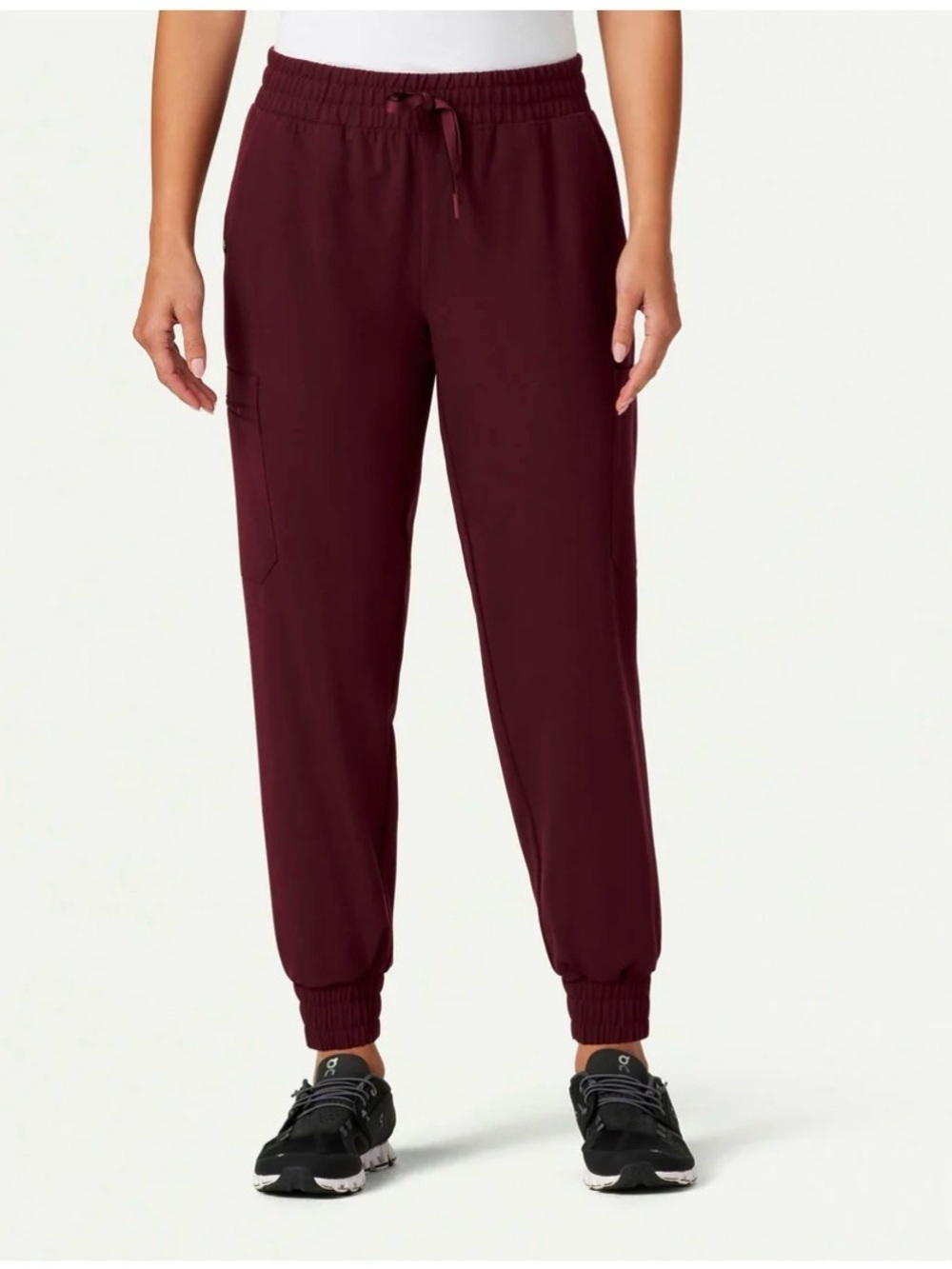 NWT Jaanuu Neo Cargo Scrub Jogger Pants Burgandy Size 1X